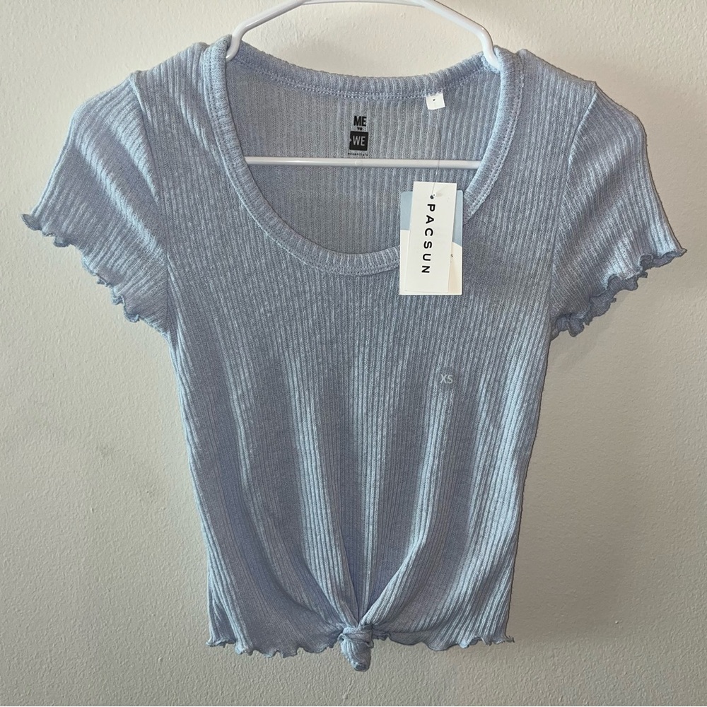 💕 NWT - PACSUN ME TO WE COLLECTION HEATHER BLUE CROP TOP Size XS Sku#B2